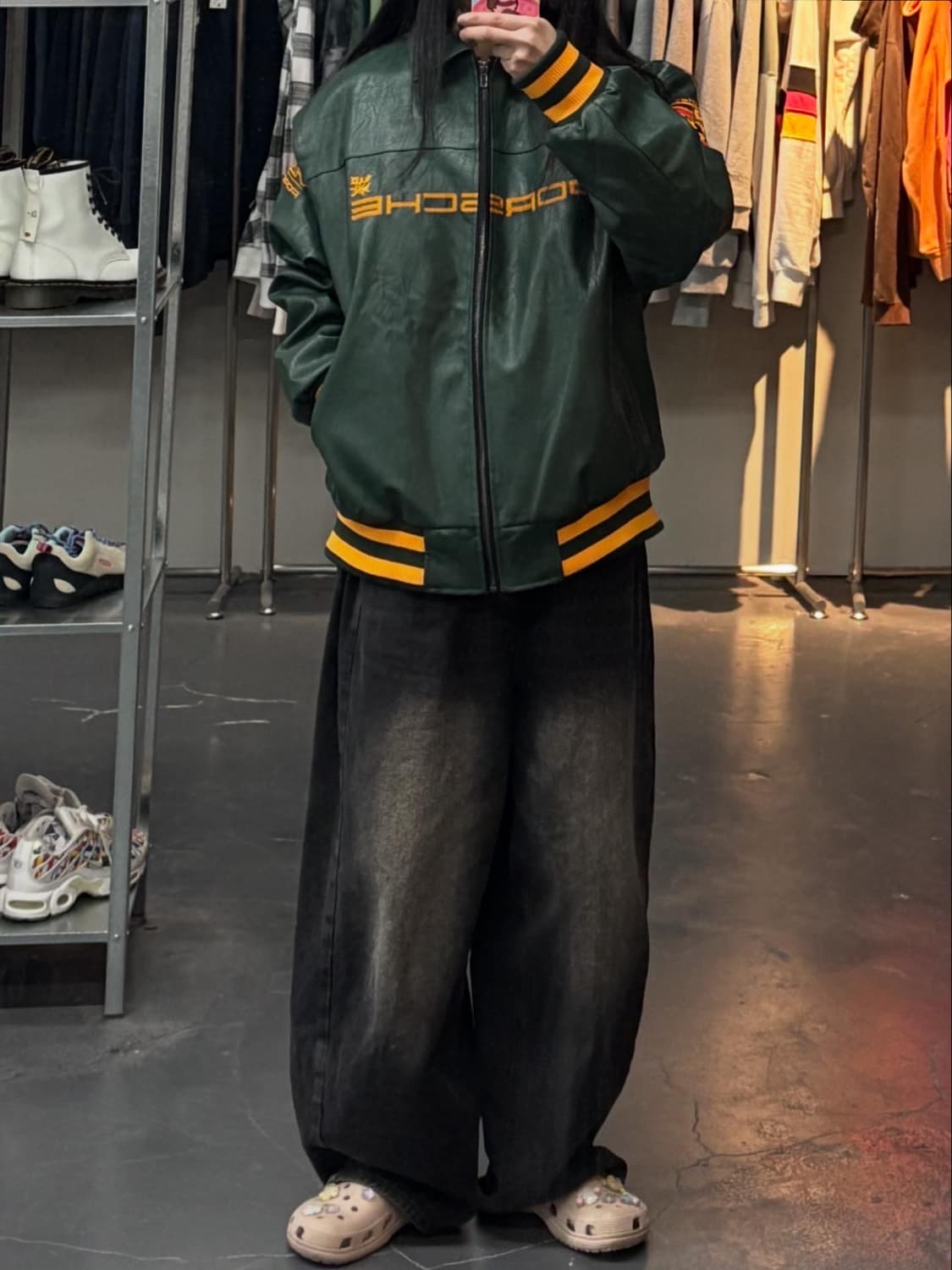 포르쉐 빅패치로고 레더자켓 A3349 상품이미지1