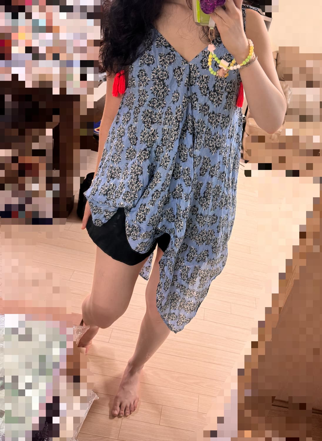 마른55 55 바스타 실크 롱 나시 민소매 블라우스 미니 원피스 산드로 상품이미지2