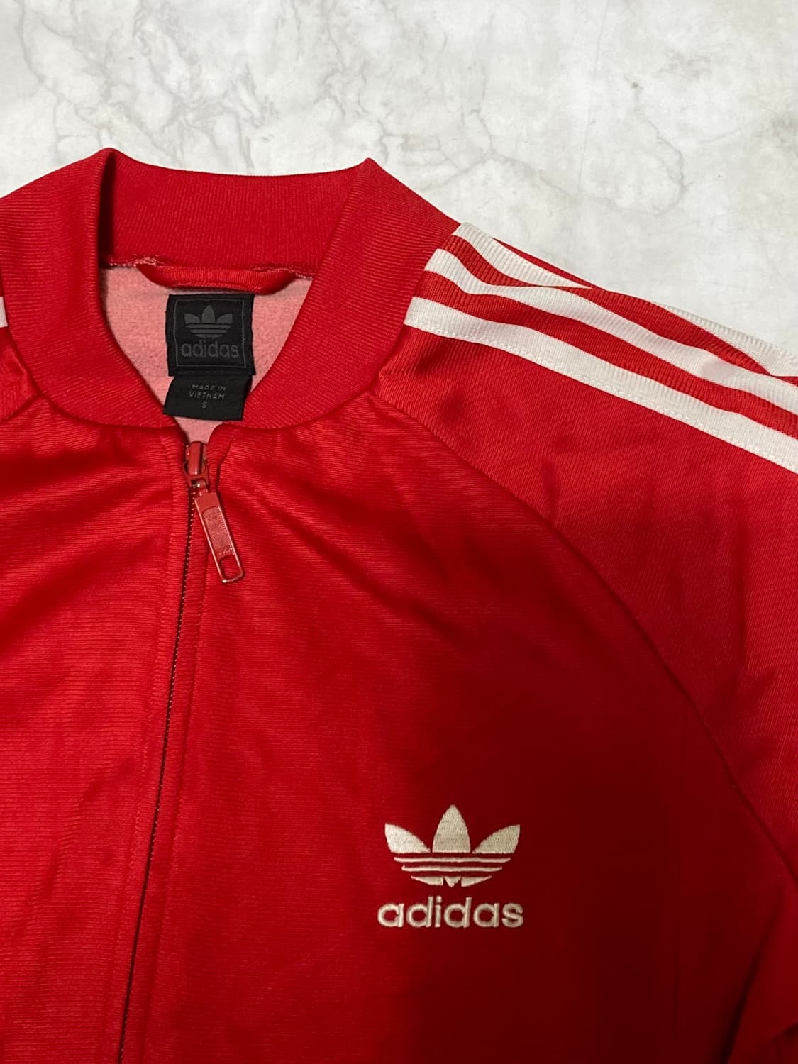 아디다스 삼선 트랙탑 레드 여성 90 상품이미지2