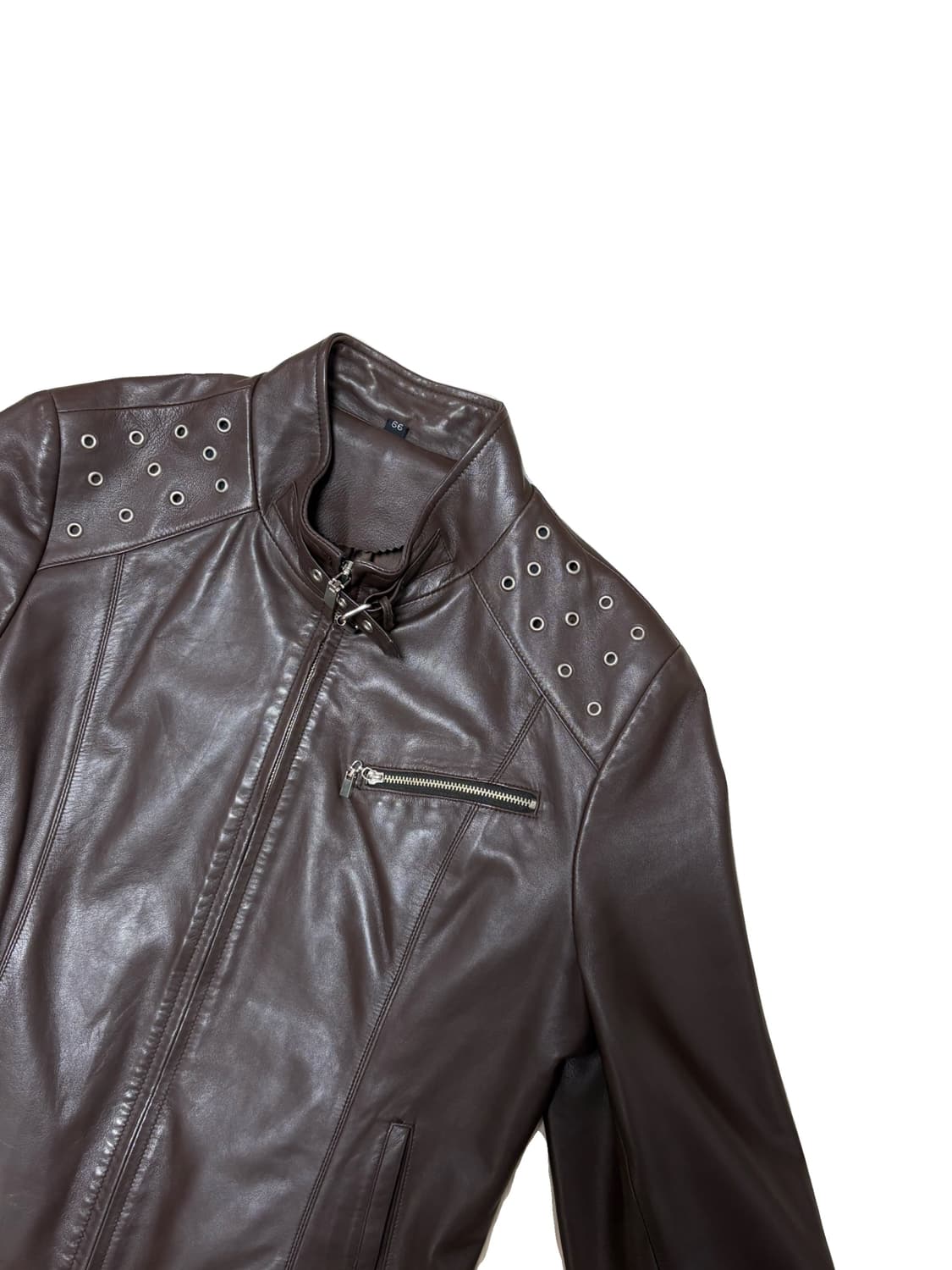 빈티지 브라운 양가죽 라이더 자켓 상품이미지3