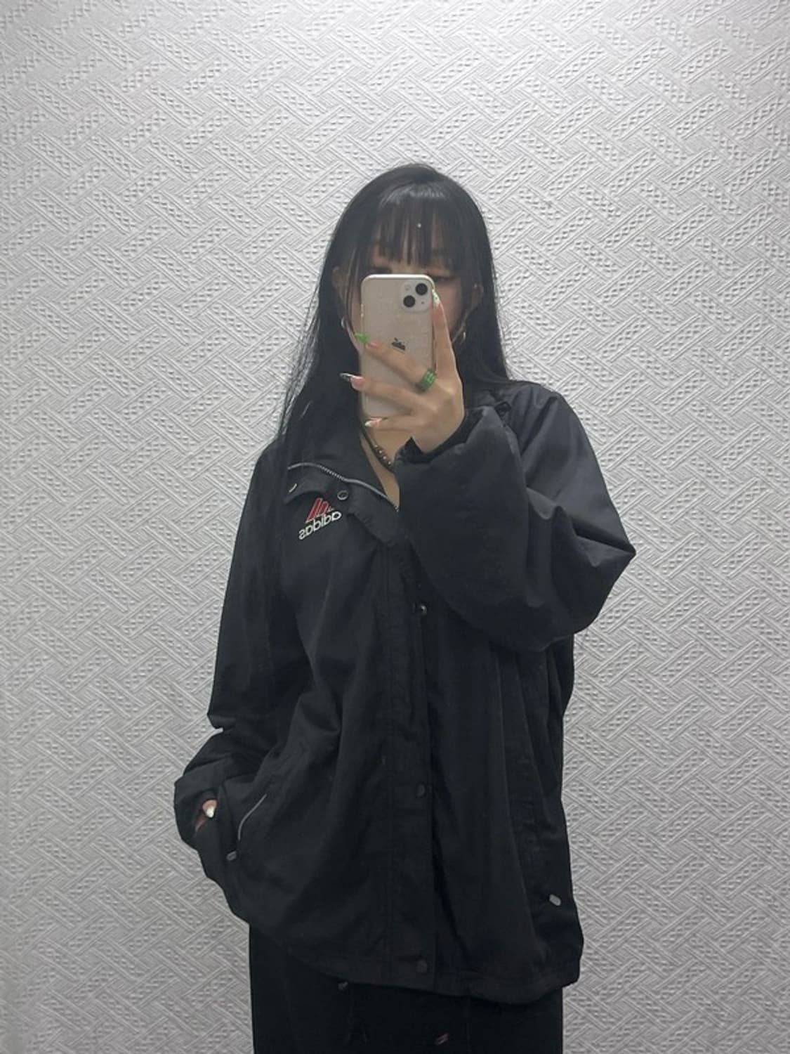 아디다스 올드스쿨 빅로고 오버핏 바람막이 자켓 105 C08905 상품이미지2