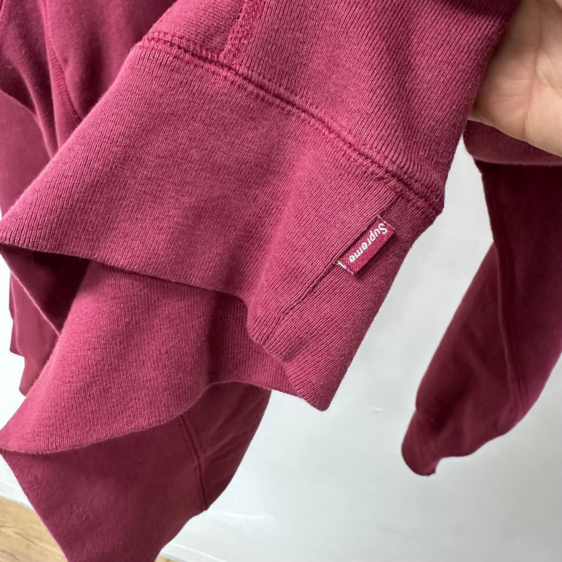 슈프림 커스텀 후드 버건디 L사이즈 (가슴단면59cm) 상품이미지3