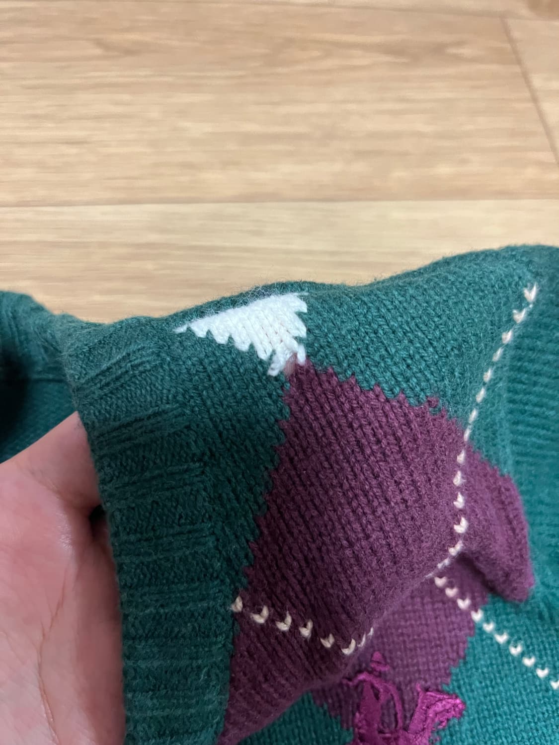 빈티지 아가일 브이넥니트 상품이미지3