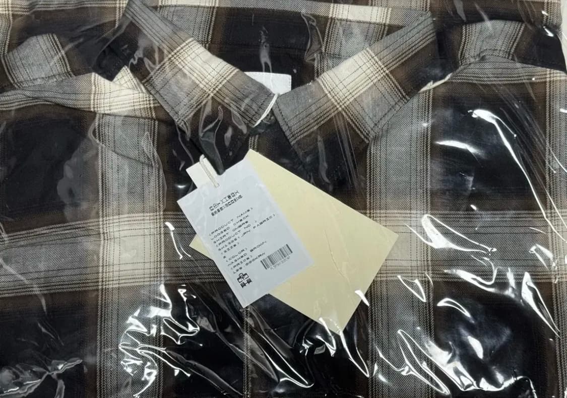 [2] 폴리테루 루즈드 체크셔츠 워시드 브라운 옴브레 상품이미지2