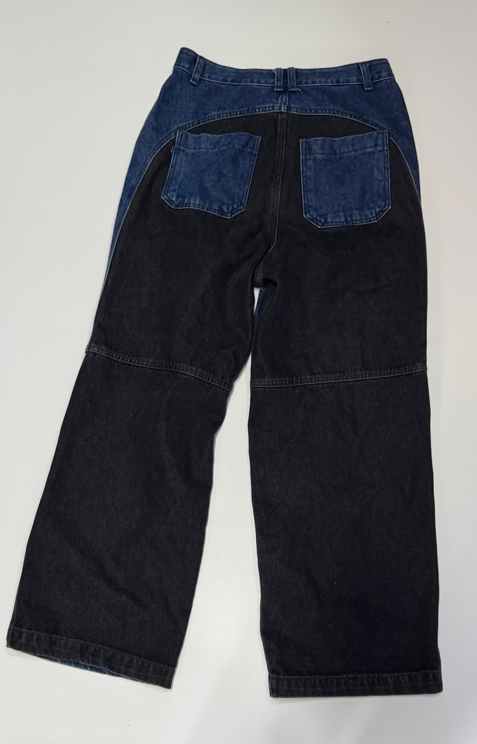 꼼파뇨 믹스드 절개 와이드 데님팬츠 상품이미지2