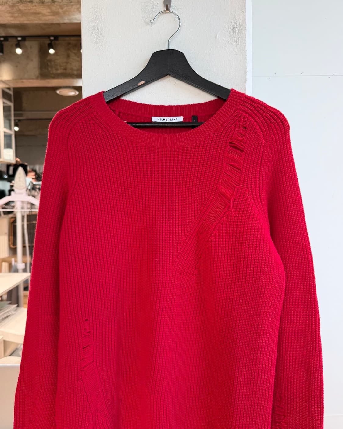 헬무트랭 레드 디스트레스드 캐시미어혼방 니트  상품이미지3