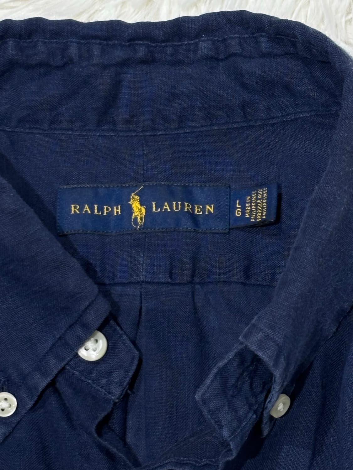 폴로랄프로렌 레드포니 네이비 린넨 반팔 셔츠 상품이미지6