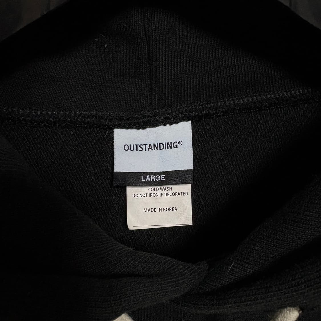 아웃스탠딩 리버스 헤비 후드 / 블랙, L 상품이미지4