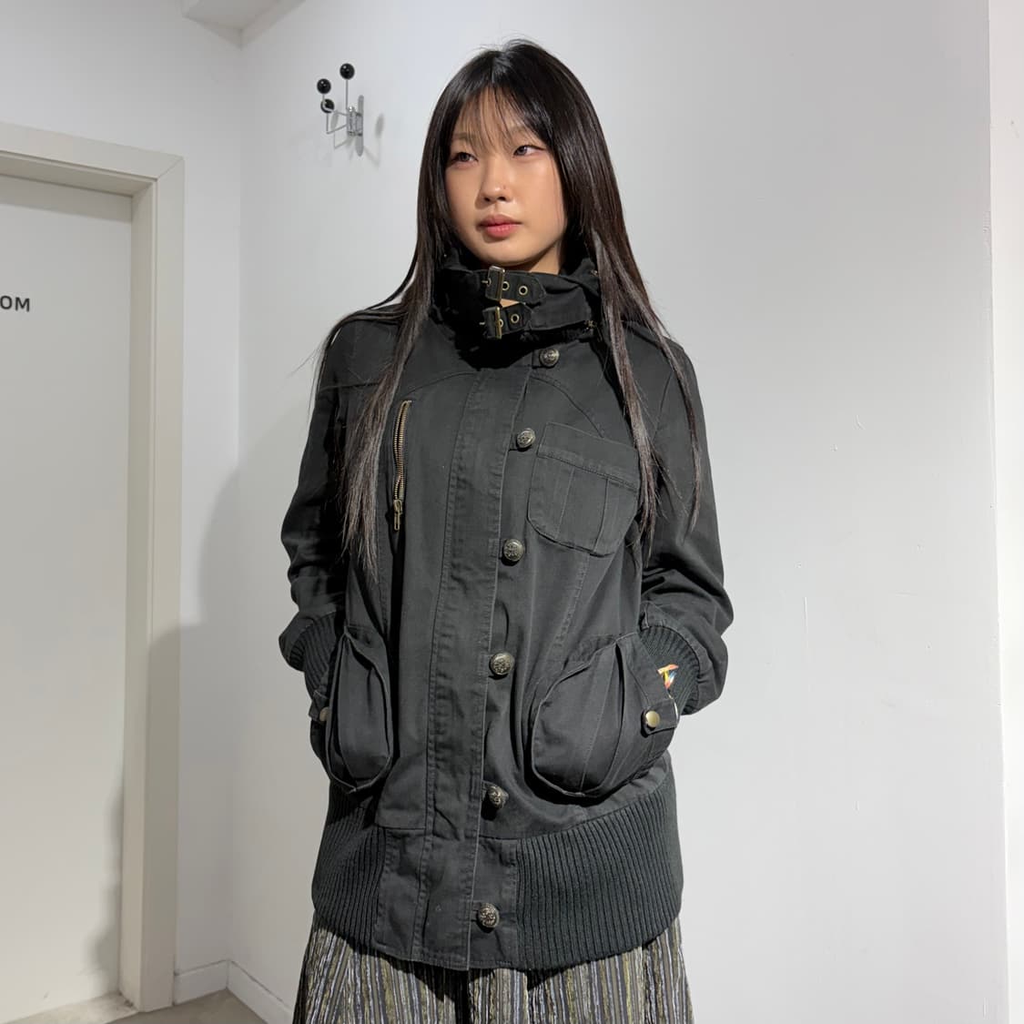 Y2k 지퍼 디테일 후드 자켓 상품이미지1