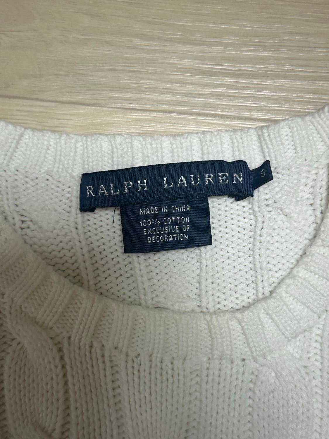 폴로 화이트 꽈배기 니트 상품이미지3