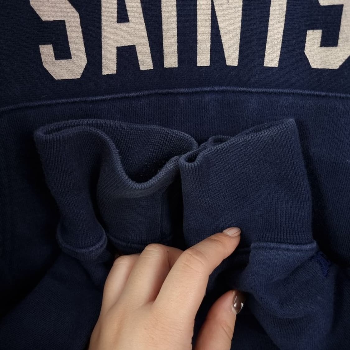 아웃스탠딩 그래픽 프린팅 오버핏 후드티 네이비 M16536 상품이미지10