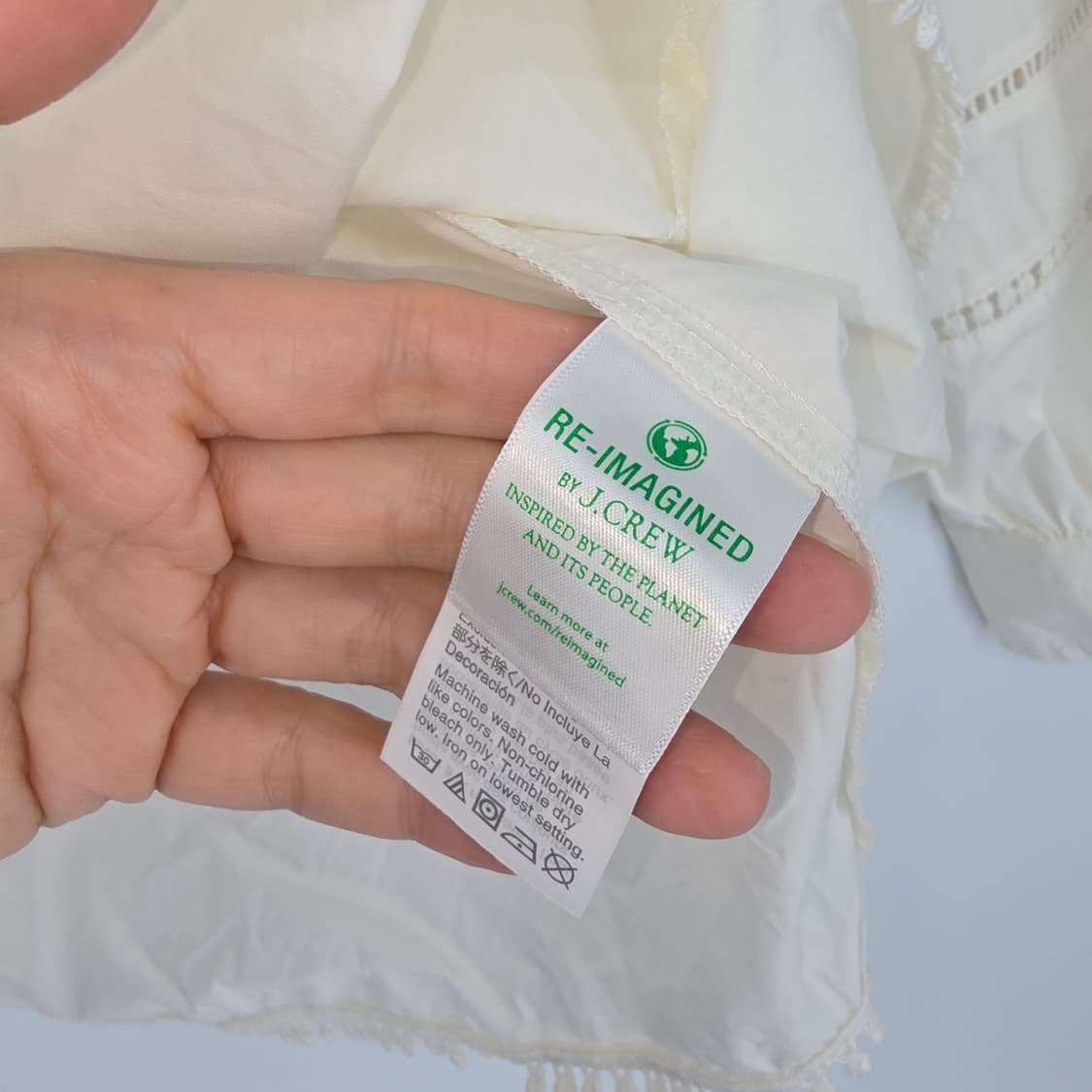 J.CREW 아이보리 레이스 프릴 블라우스 상품이미지5