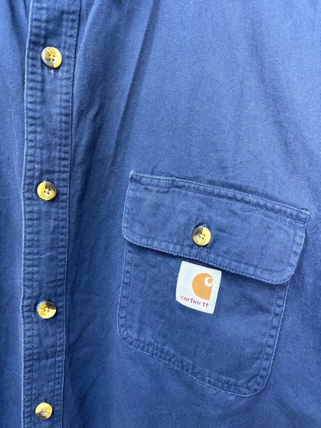 칼하트 네이비 버튼다운 워크셔츠 A3207 상품이미지3