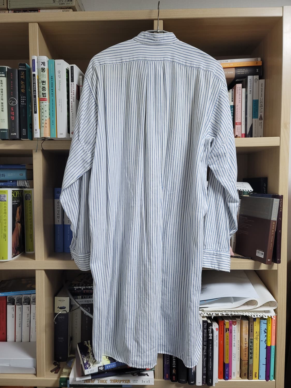 50~60년대 프렌치 그랜파 워크 셔츠 밴드카라 상품이미지2