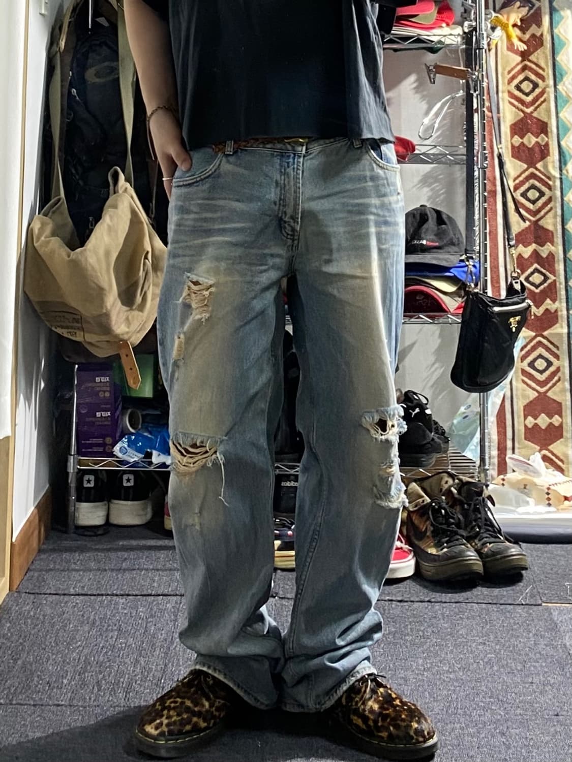 [34] Vintage Paskal 디스트레스드 루즈핏 데님팬츠 상품이미지9