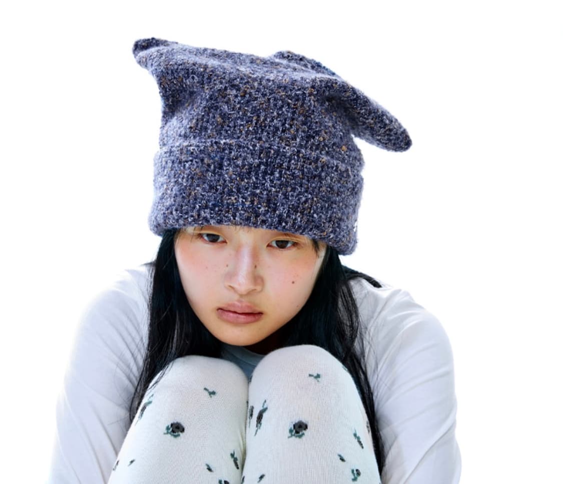 Coyseio WIDE CAT BEANIE PURPLE (택 있음) 상품이미지1