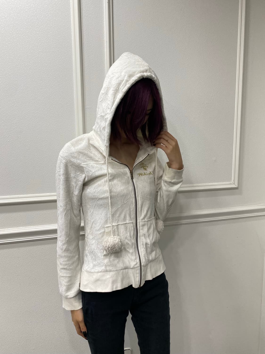[Tralala]Gal Mood White Hoodie Zip Up 상품이미지8