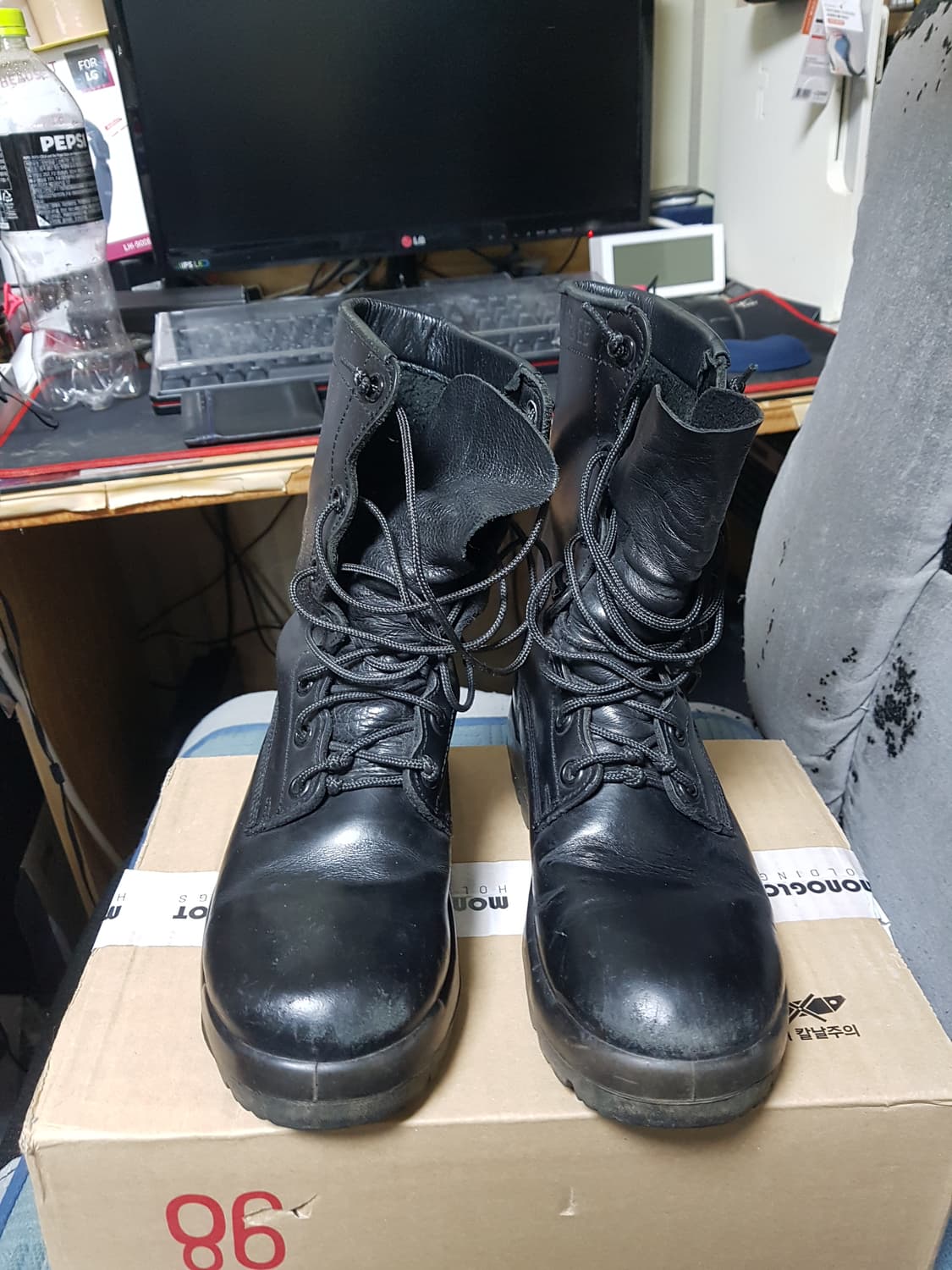 구형 경찰 보급 사출화 전투화 군화 255EE 판매 상품이미지1