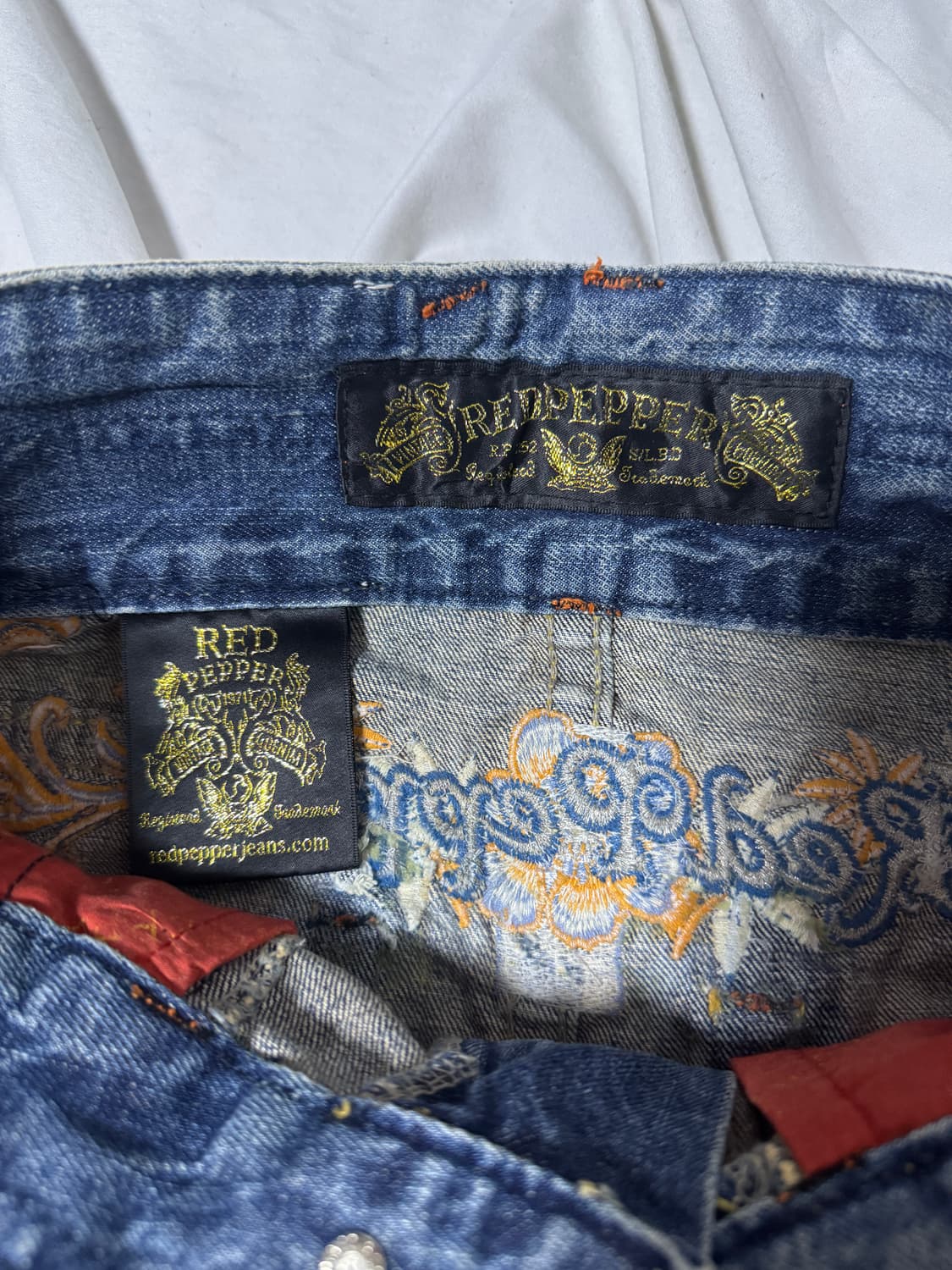 레드페퍼 자수 데님 스커트 y2k 상품이미지5