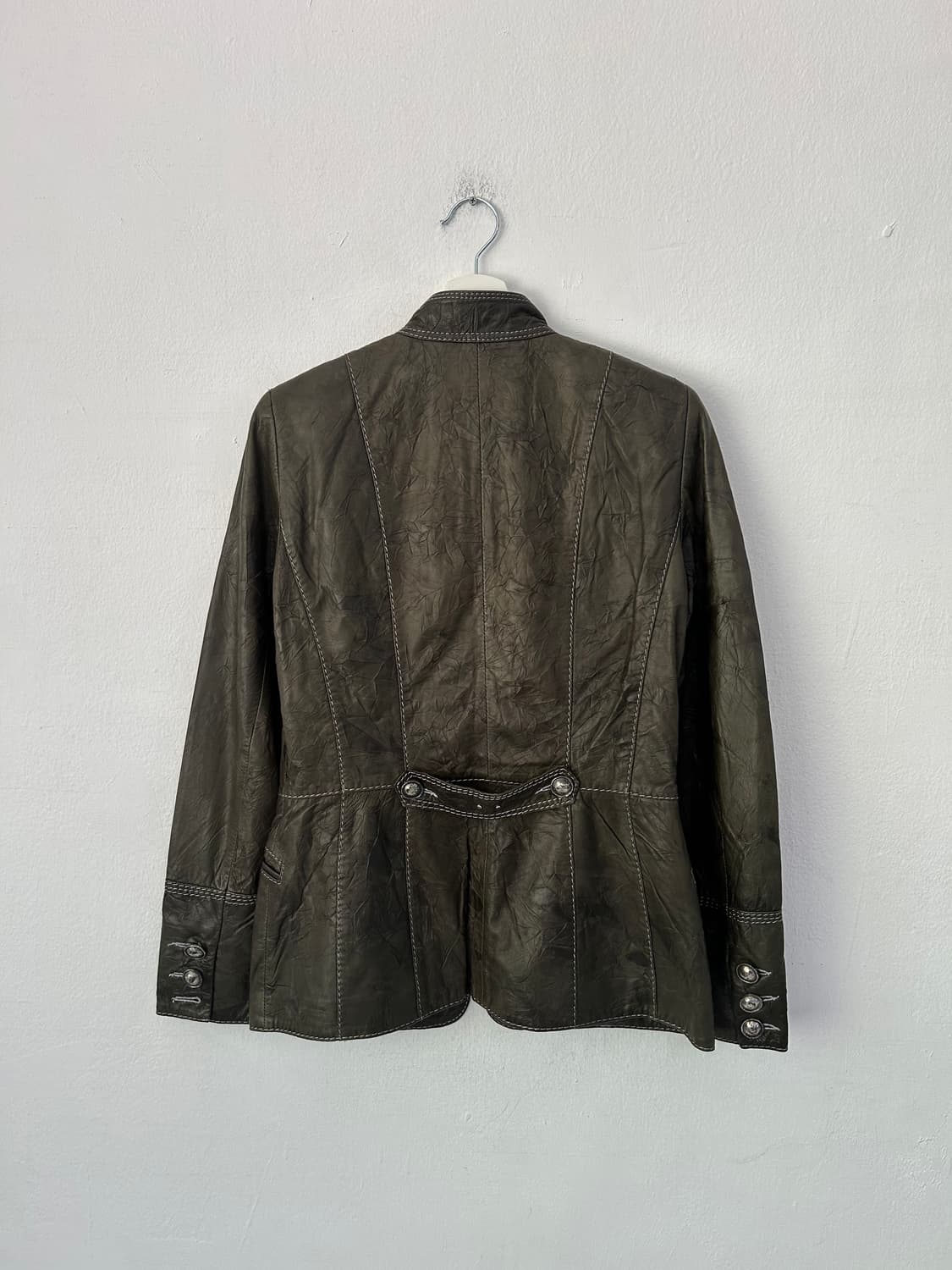 VTG 나폴레옹 램스킨 레더 자켓 올리브 상품이미지6