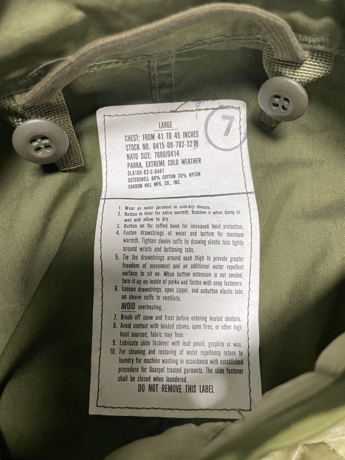 m65 og 피쉬테일 개파카 데드스탁 라지 세트 오리지널 상품이미지4