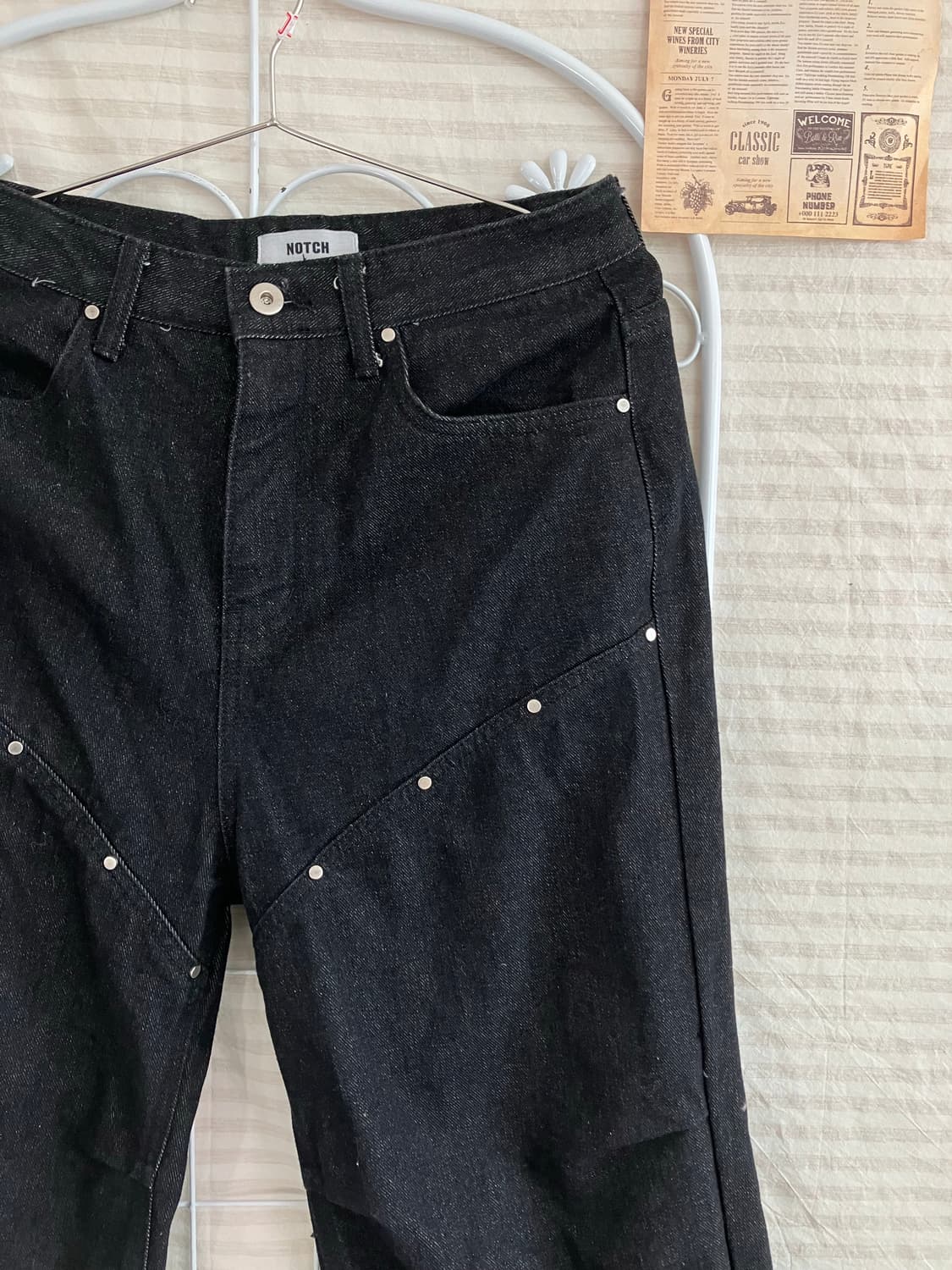 빈티지 징 블랙 데님 878 y2k 스트릿 모리 갸루 일본빈티지 펑키 상품이미지3
