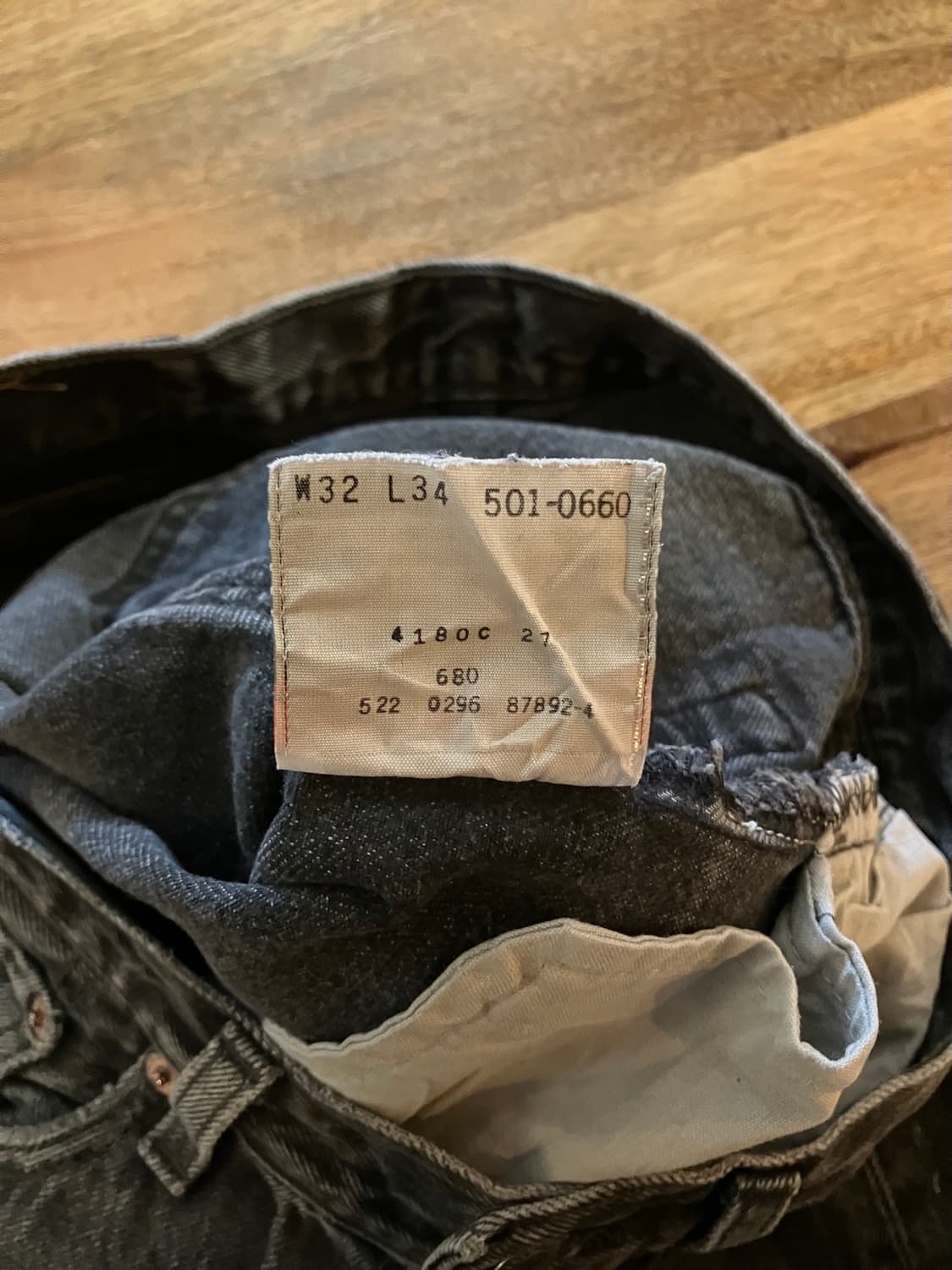 90s USA 빈티지 리바이스 501 블랙 데님 팬츠 상품이미지10