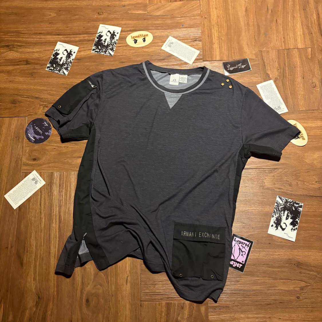 ARMANI EXCHANGE 피마 코튼 테크 반팔 티셔츠 상품이미지1