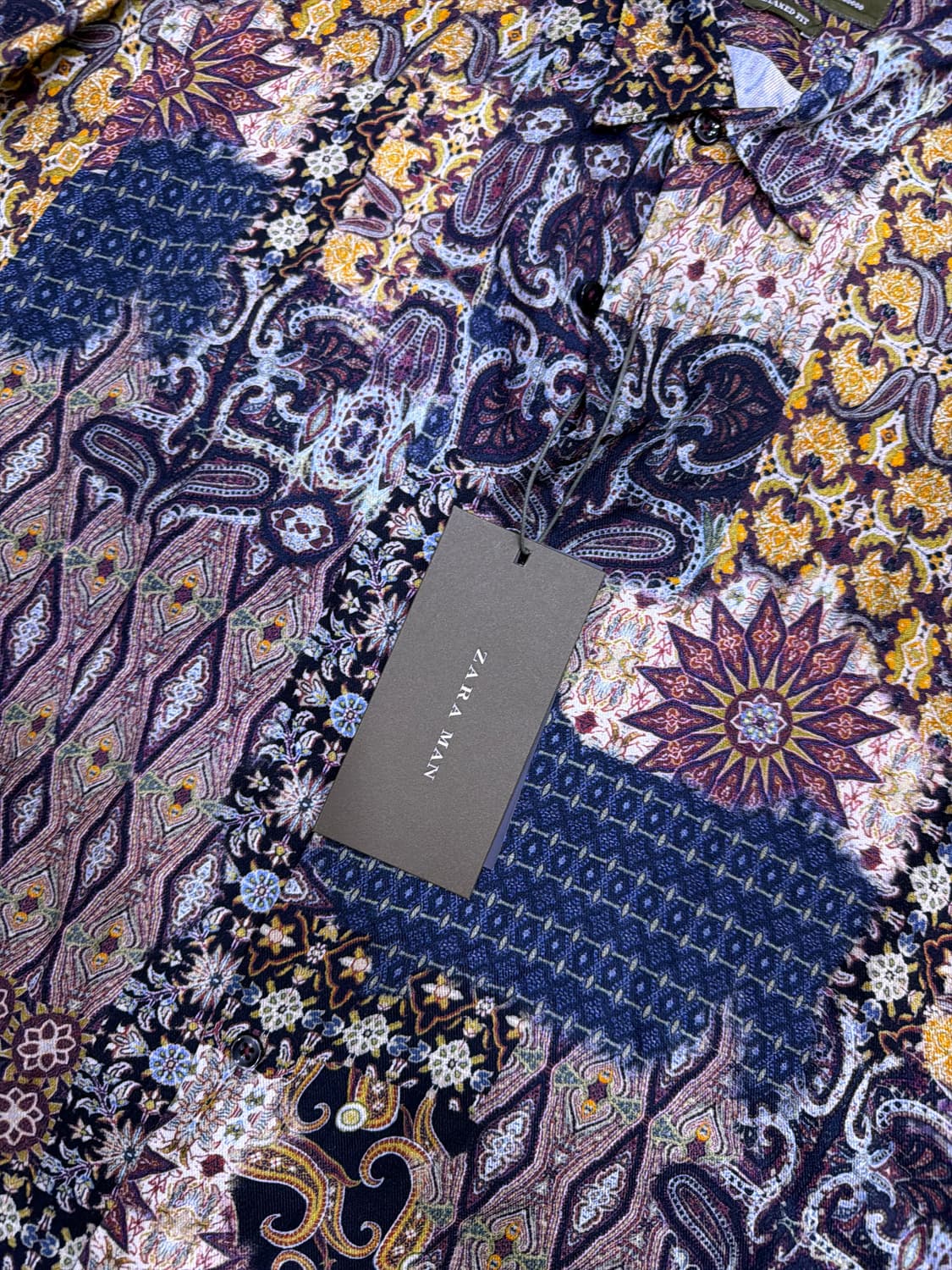 자라 페이즐리 에스닉 패치워크 프린팅 릴렉스핏 셔츠 M 상품이미지5