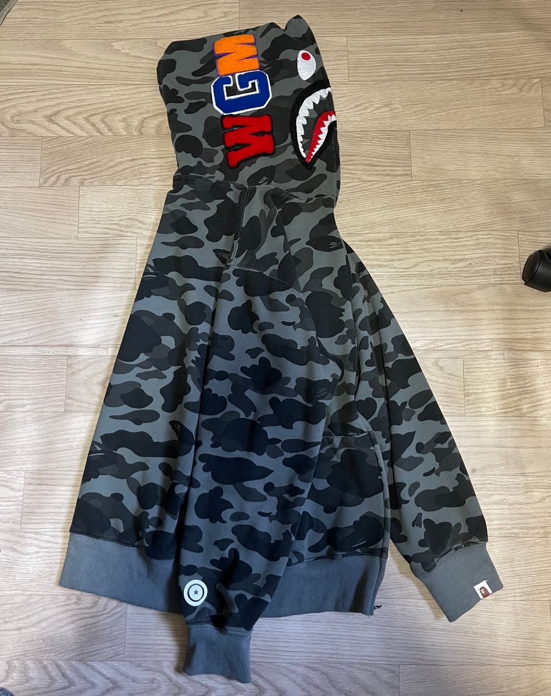 베이프 BAPE 카모 샤크 후드집업 XL 상품이미지5