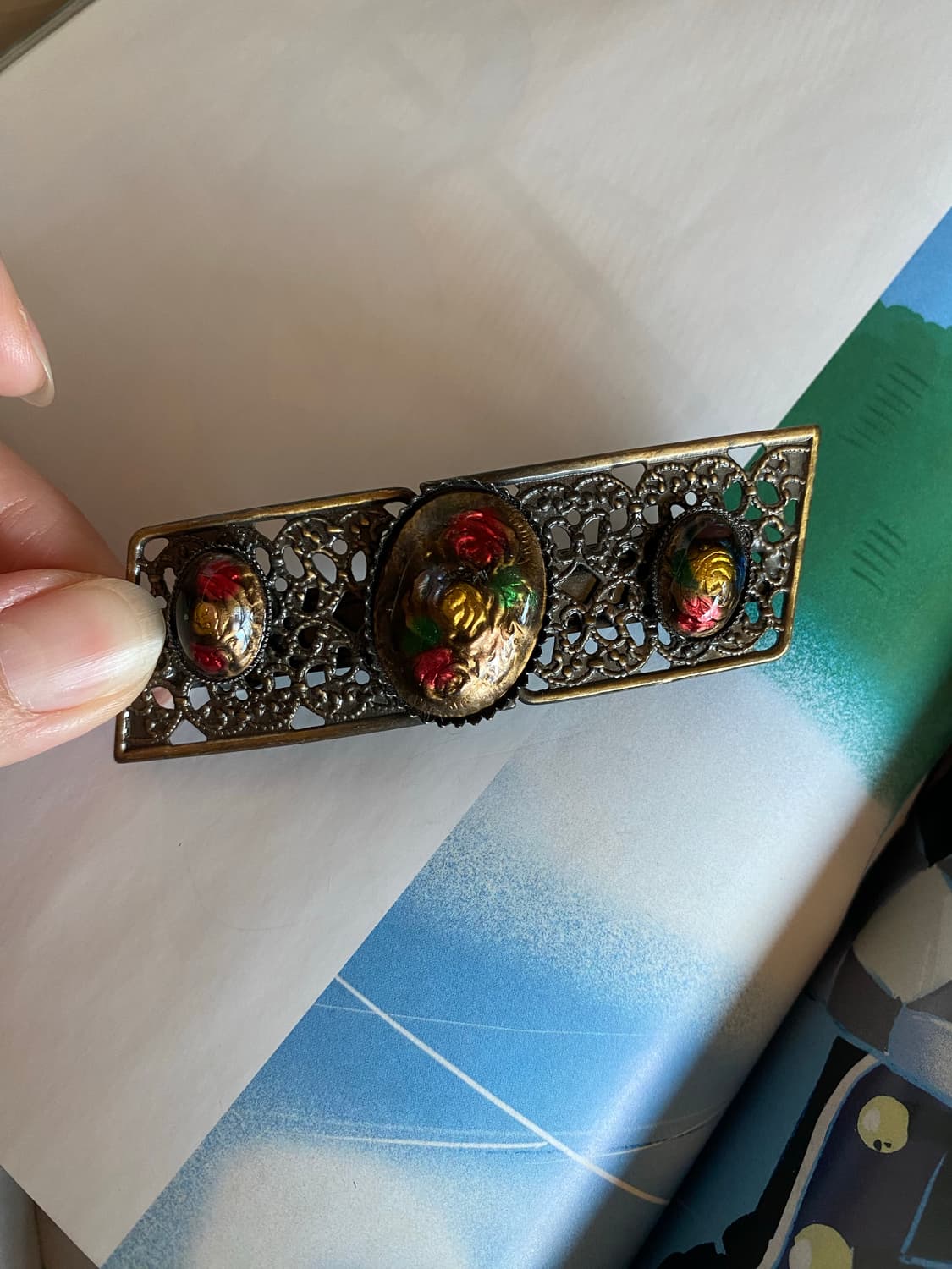 빈티지 앤틱 플라워 헤어핀 상품이미지1