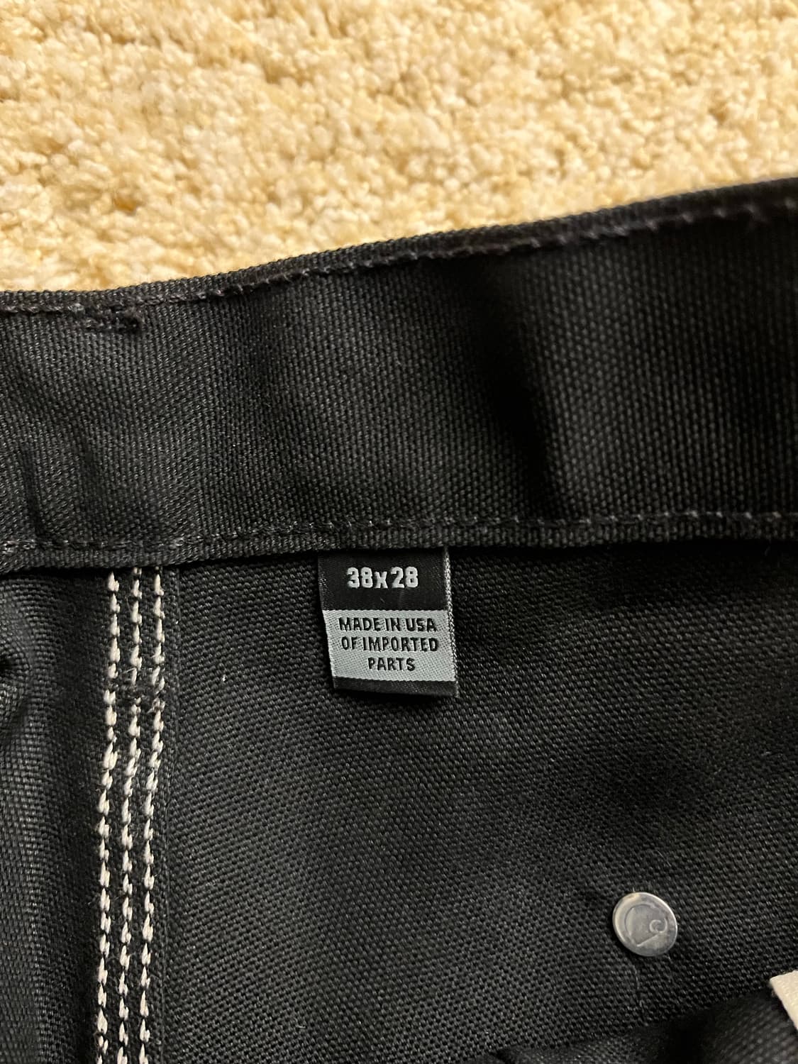 [새상품] 칼하트 B01 루즈핏 더블니 워크 팬츠 블랙 38x28 상품이미지3