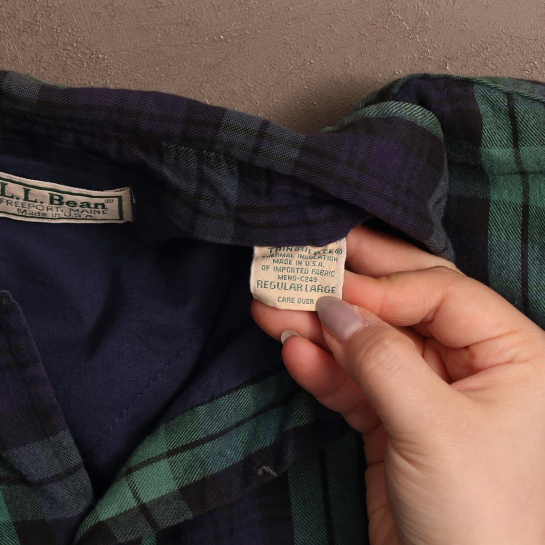 90's 엘엘빈 플란넬 체크 누빔자켓 A1573 상품이미지4