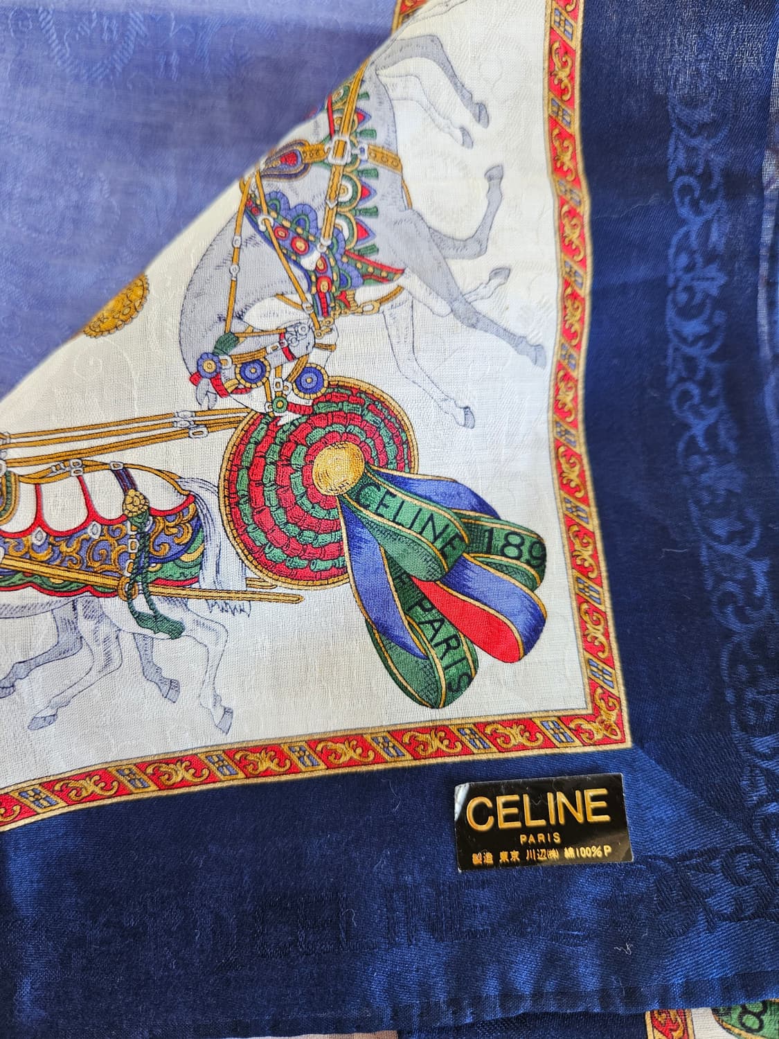 셀린느손수건(CELINE) 마차 패턴 빈티지 손수건 상품이미지3