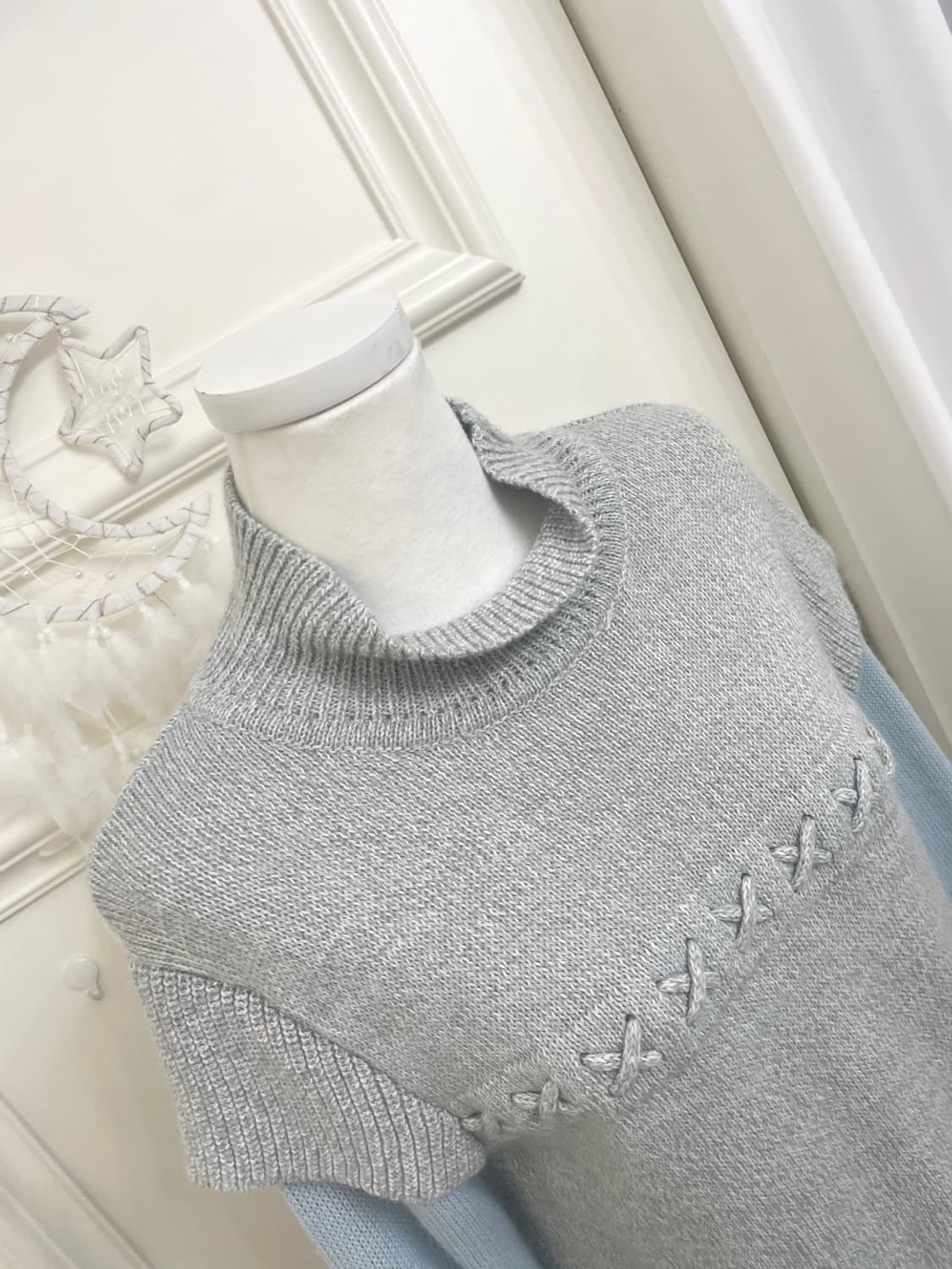 sky blue pocket point mori knit top 상품이미지7