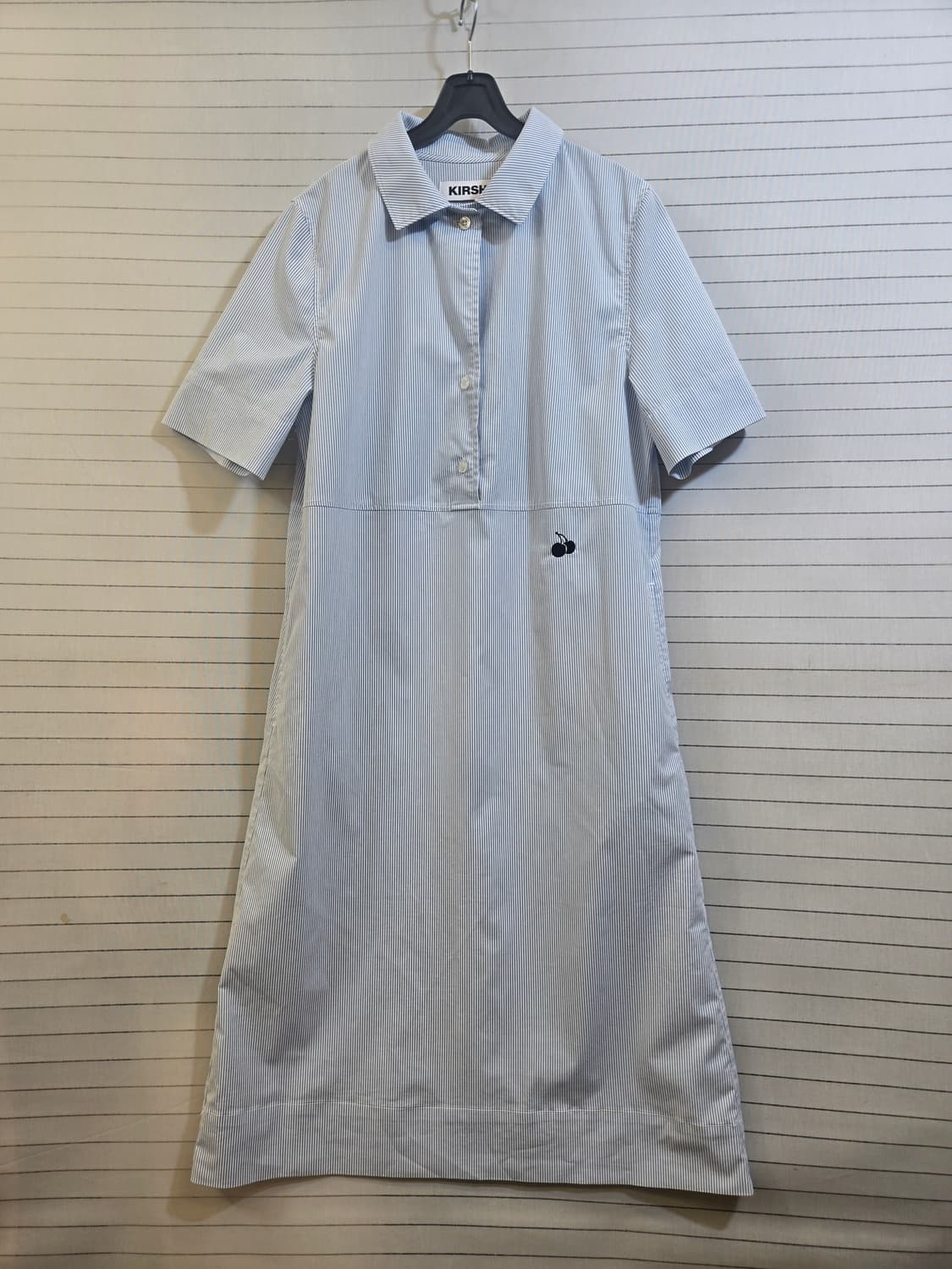 키르시 스트라이프 반팔 셔츠 원피스 상품이미지1