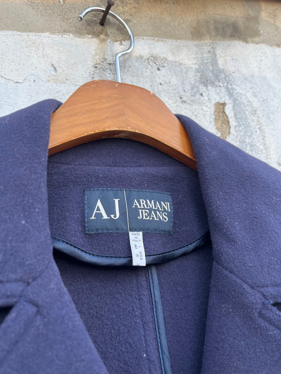 90s Armani Jeans Made in Italy 금속 버클 코트  상품이미지3