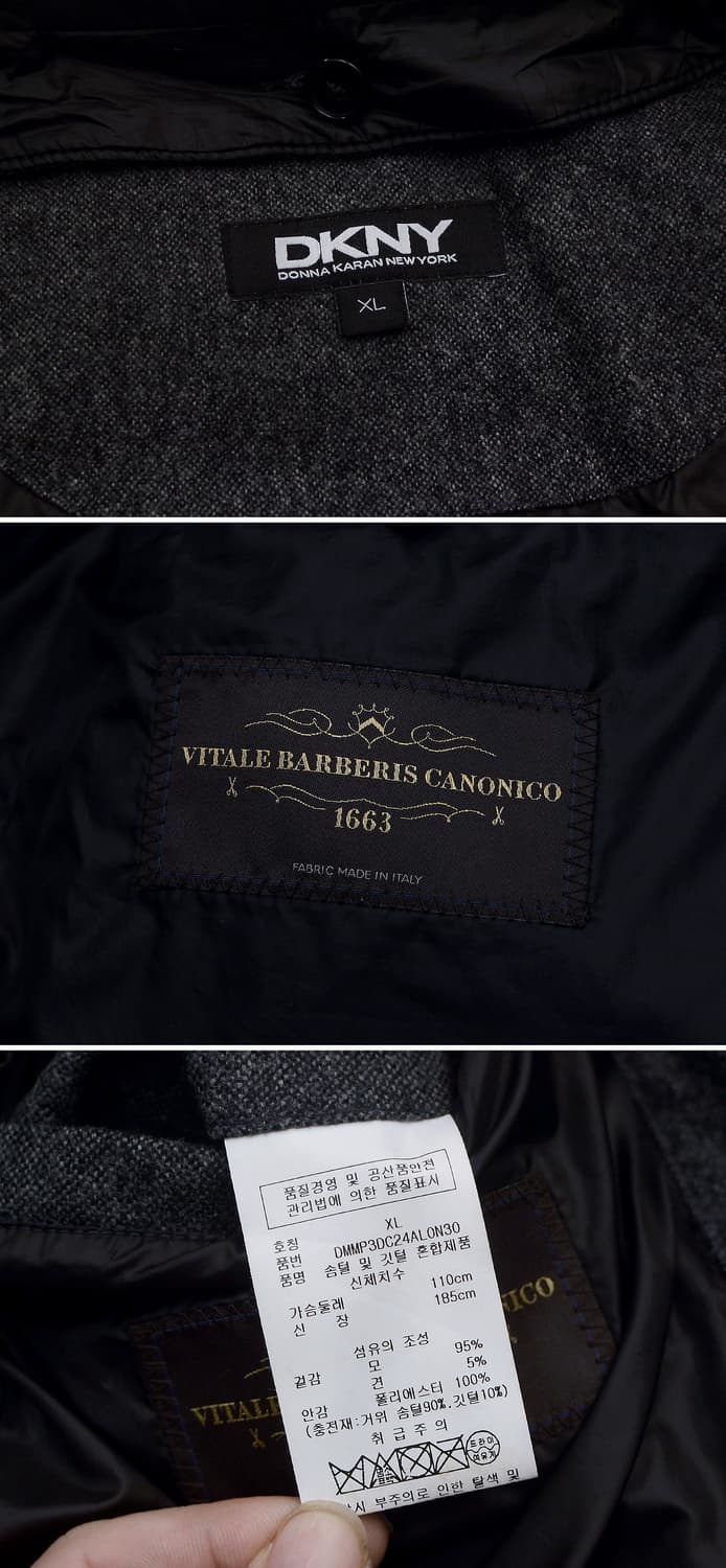 DKNY 이태리 울실크 구스다운 투인원 롱패딩 코트 (100-105) 상품이미지10
