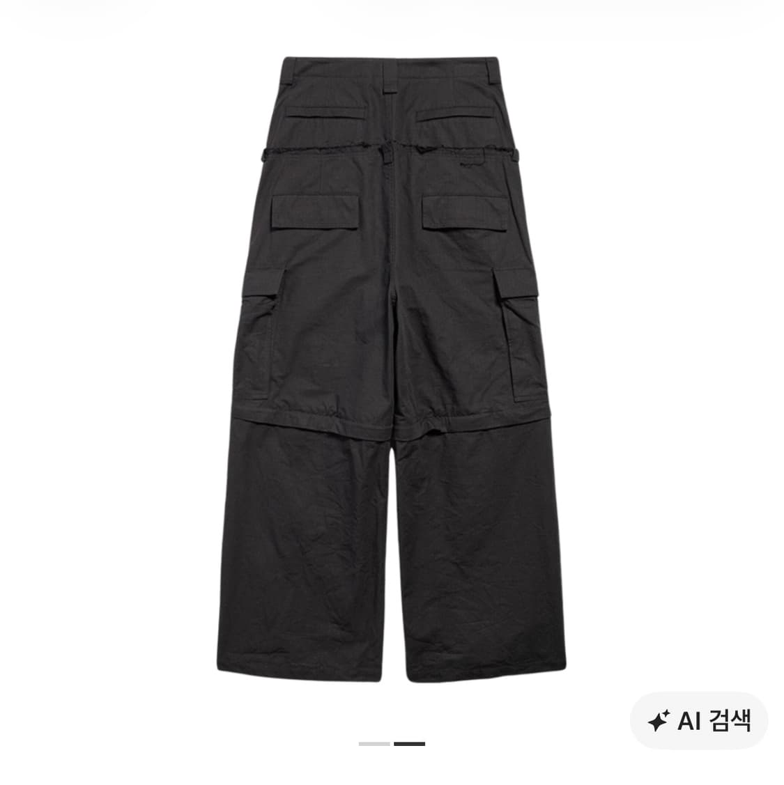 발렌시아가 컷업 카고 팬츠 블랙 상품이미지3
