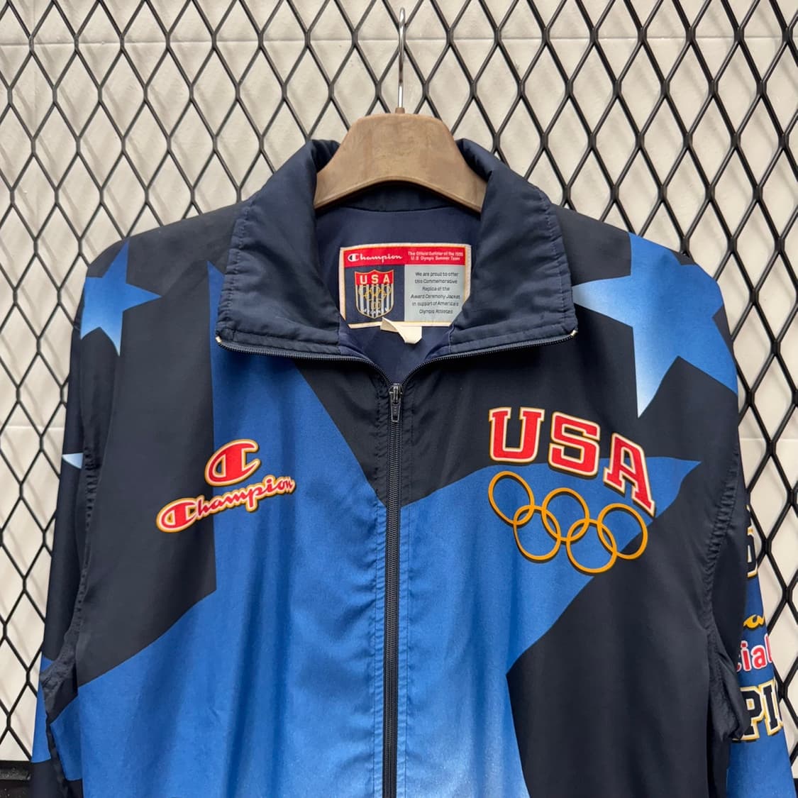 챔피온 USA 팀 자켓 1996 아틀란타 올림픽 빅로고 스타 프린팅 블랙 상품이미지3