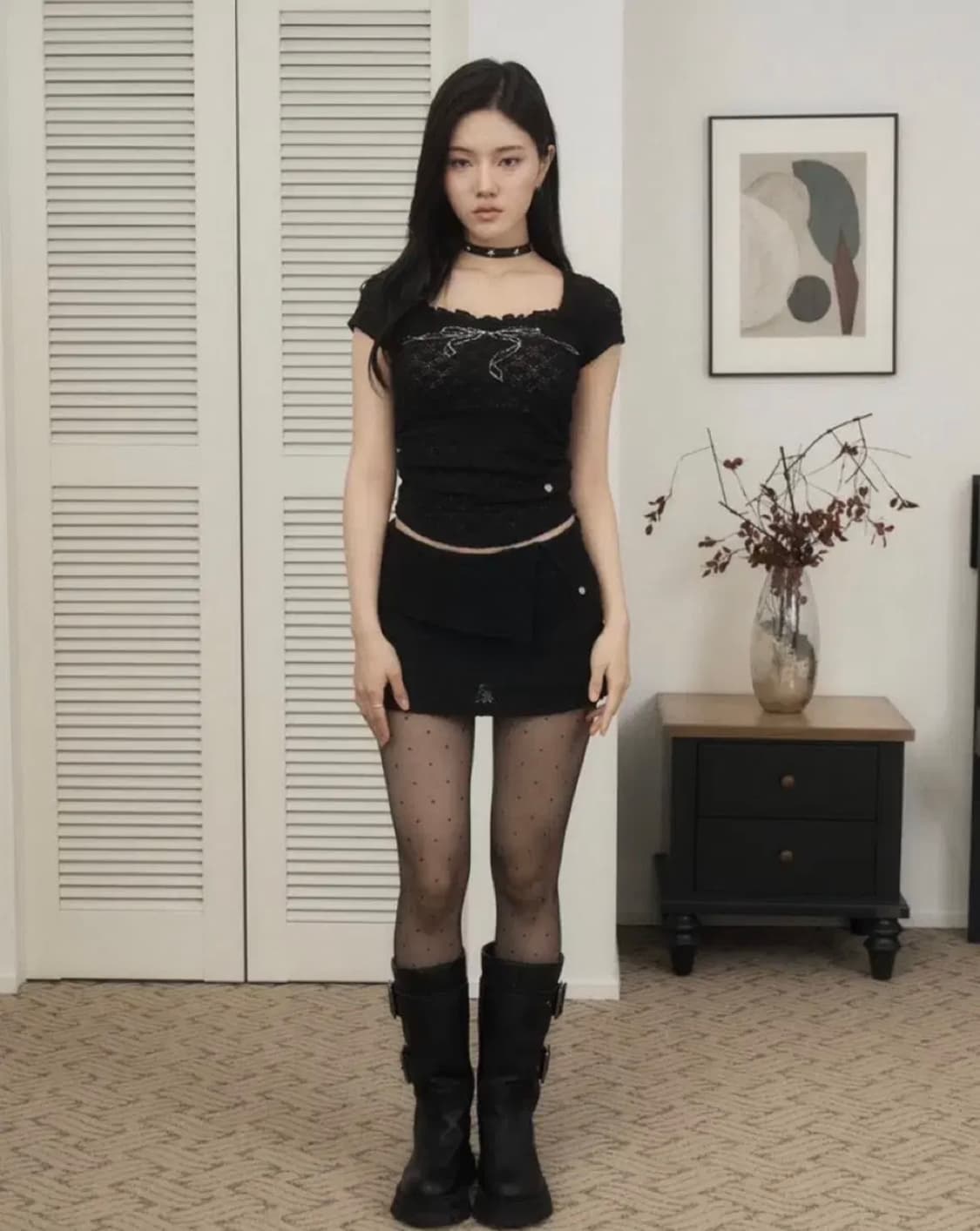 셋업이엑스이 보우탑 블랙 상품이미지2