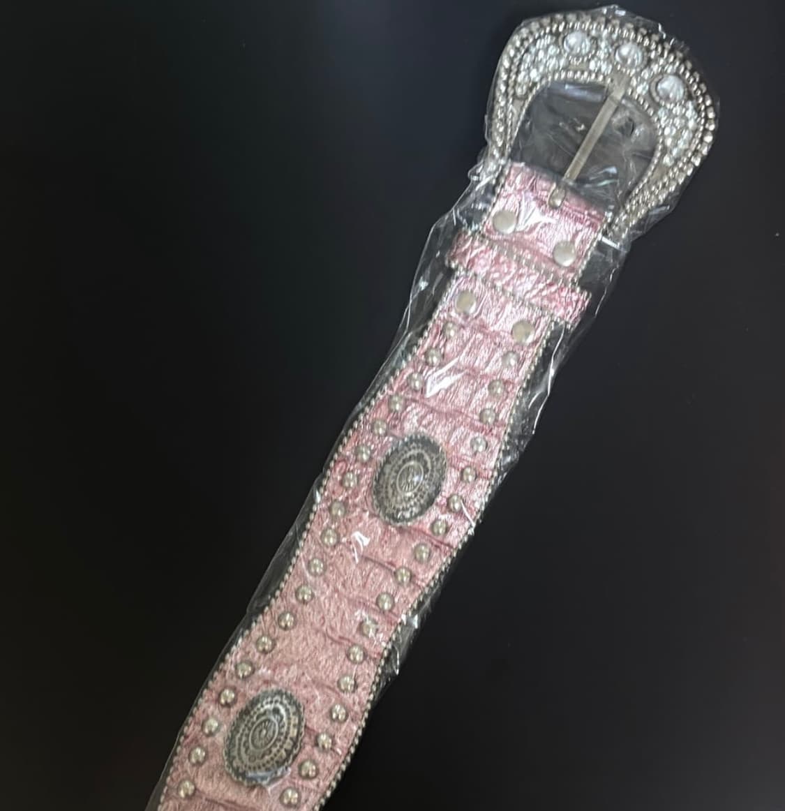 핑크 큐빅 포인트 빈티지 벨트 상품이미지1