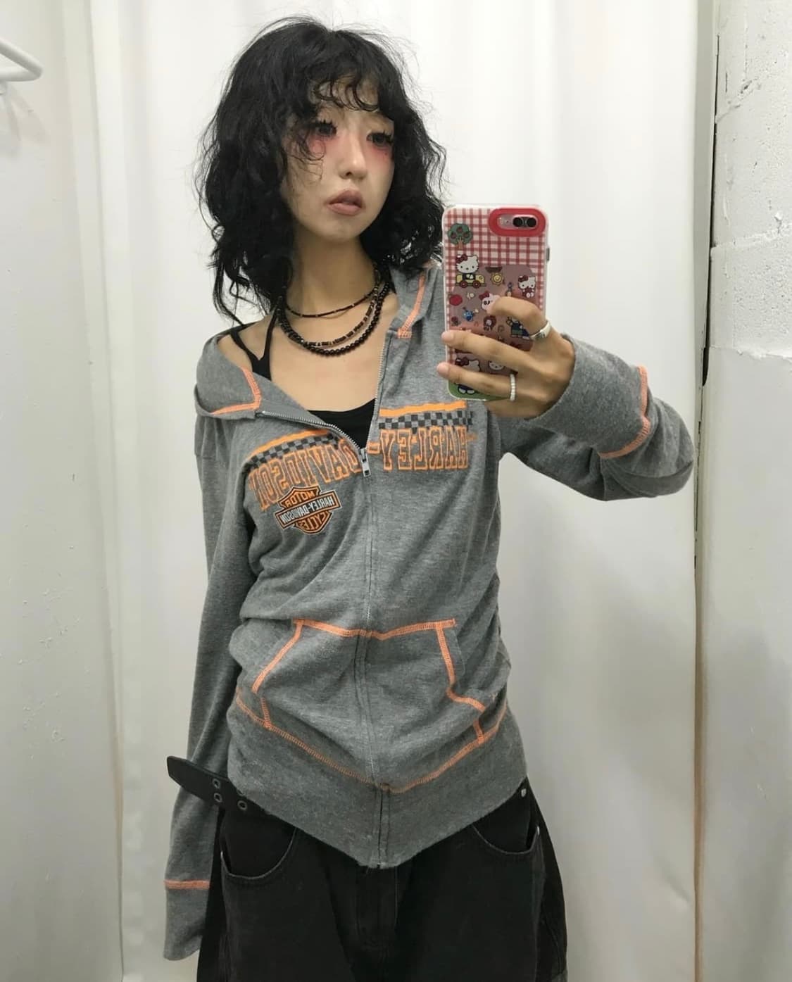 할리 데이비슨 슬림핏 후드 집업 상품이미지2