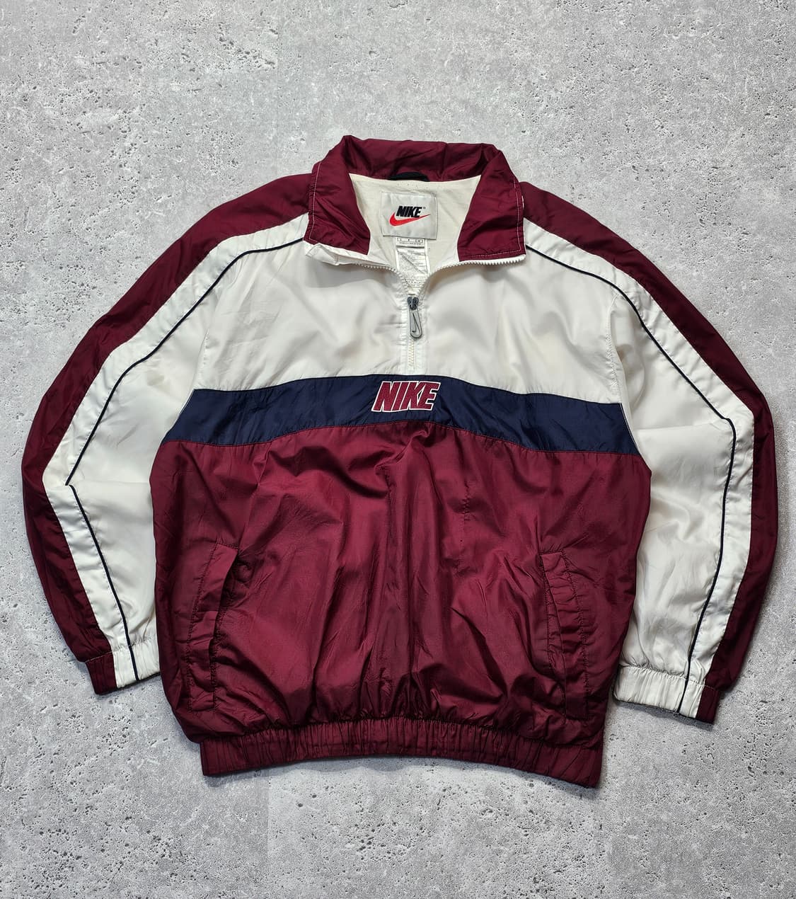 나이키 90s 버건디 배색 바람막이 아노락 자켓 상품이미지2