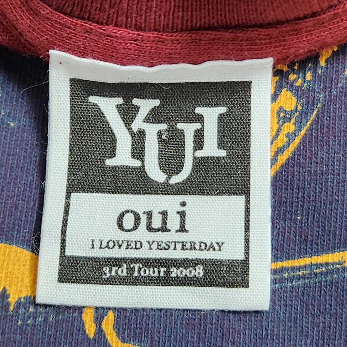 YUI 2008 oui I LOVED YESTERDAY 투어 굿즈 티셔츠 상품이미지4