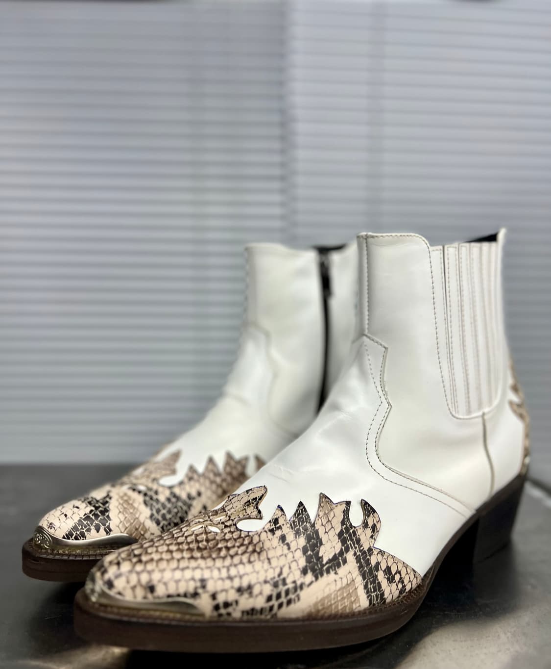 화이트 뱀피 웨스턴부츠 245 상품이미지5