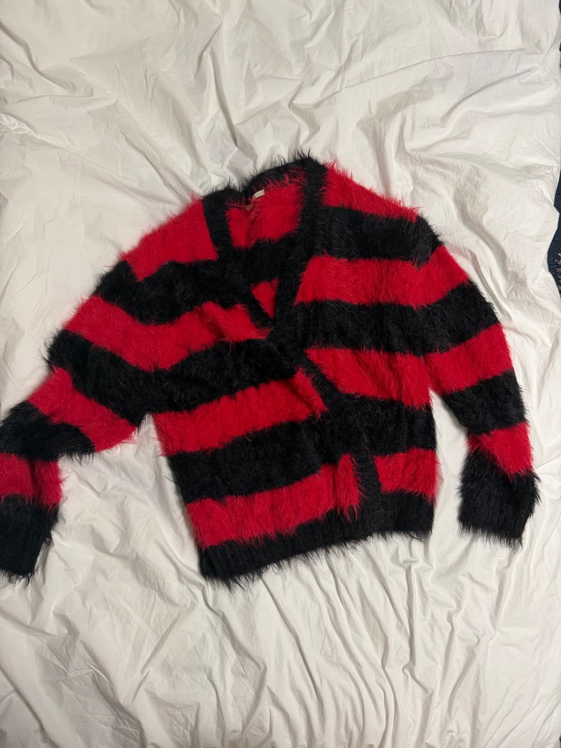 문선 헤어리 스트라이프 가디건 상품이미지4