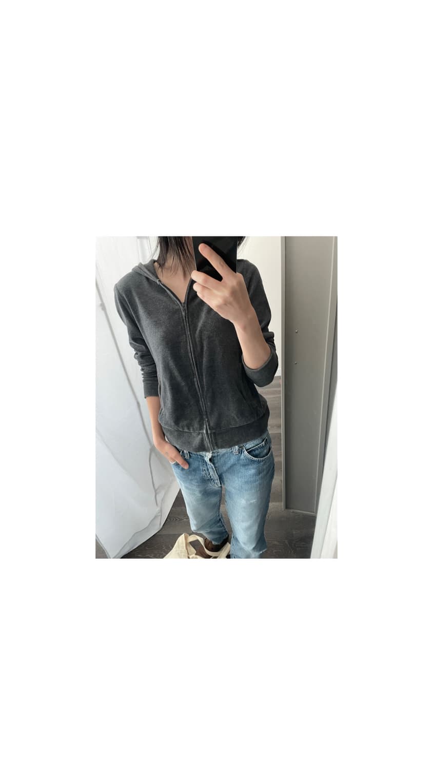 Velour parka uniqlo hood zip up 상품이미지6