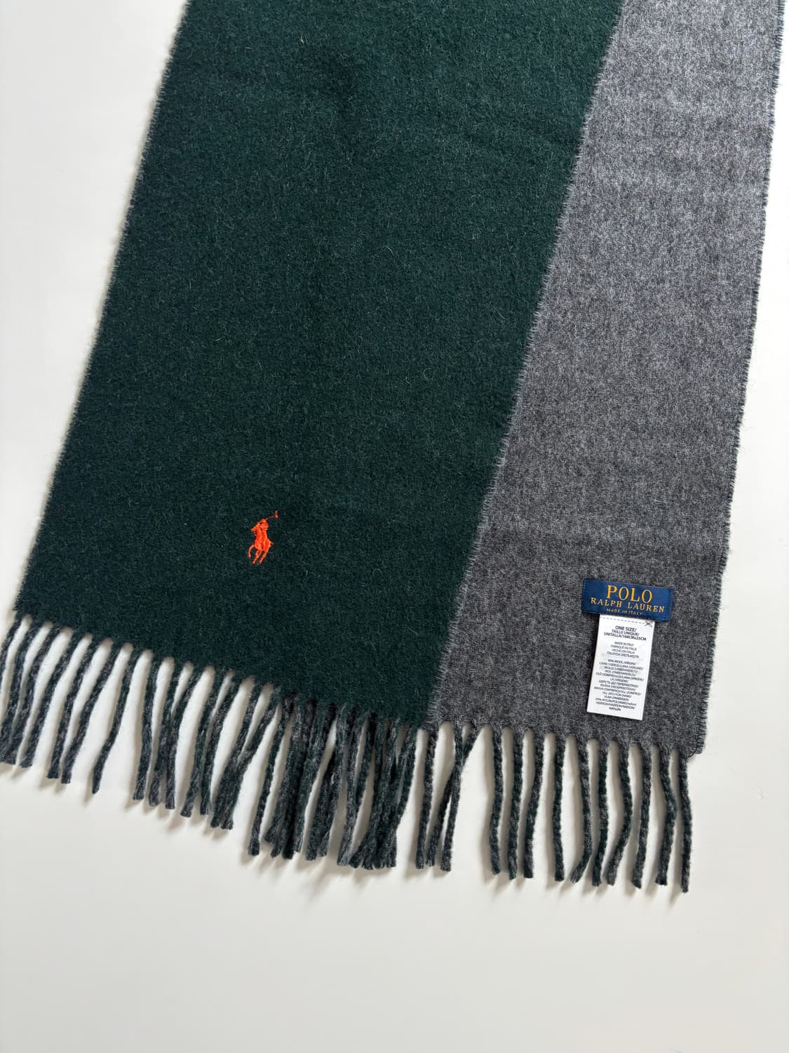 Polo 폴로 랄프로렌 그린-차콜 울 머플러 상품이미지3