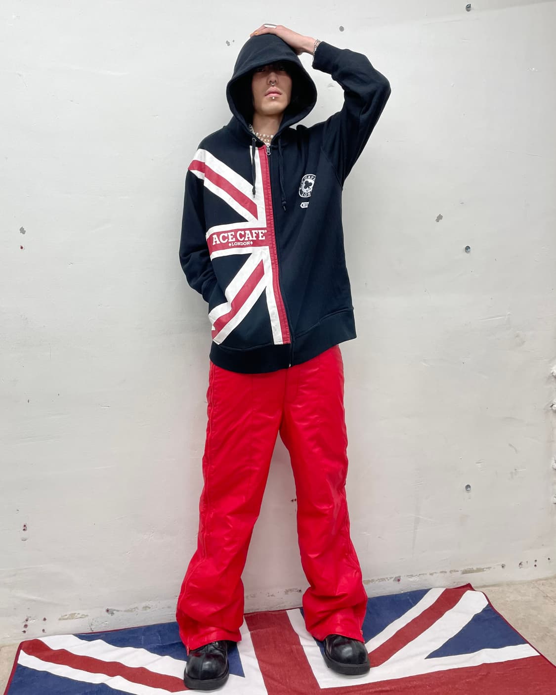 Half American Flag  Black Hooded Zip-Up 상품이미지6